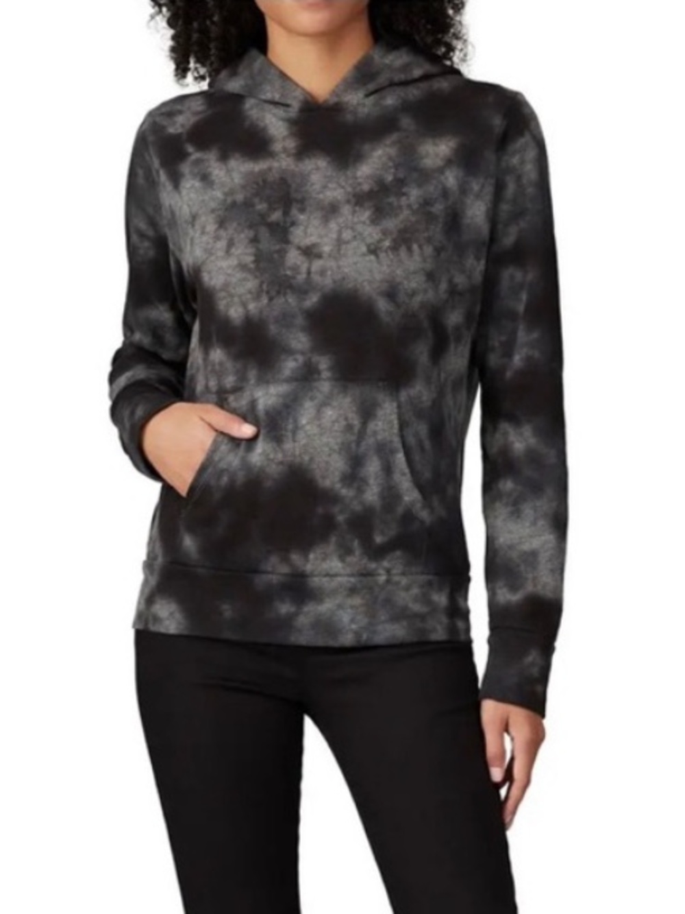 EUC, Monrow, Black & Gray Tie-Dye Women’s Hoodie